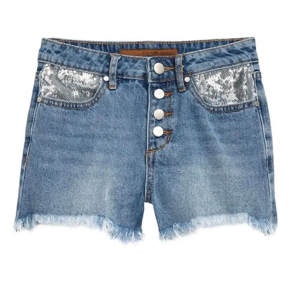 Joe’s Jeans NWT The Kinsley Girls Demin Frayed Sparkle cutoff Shorts 12